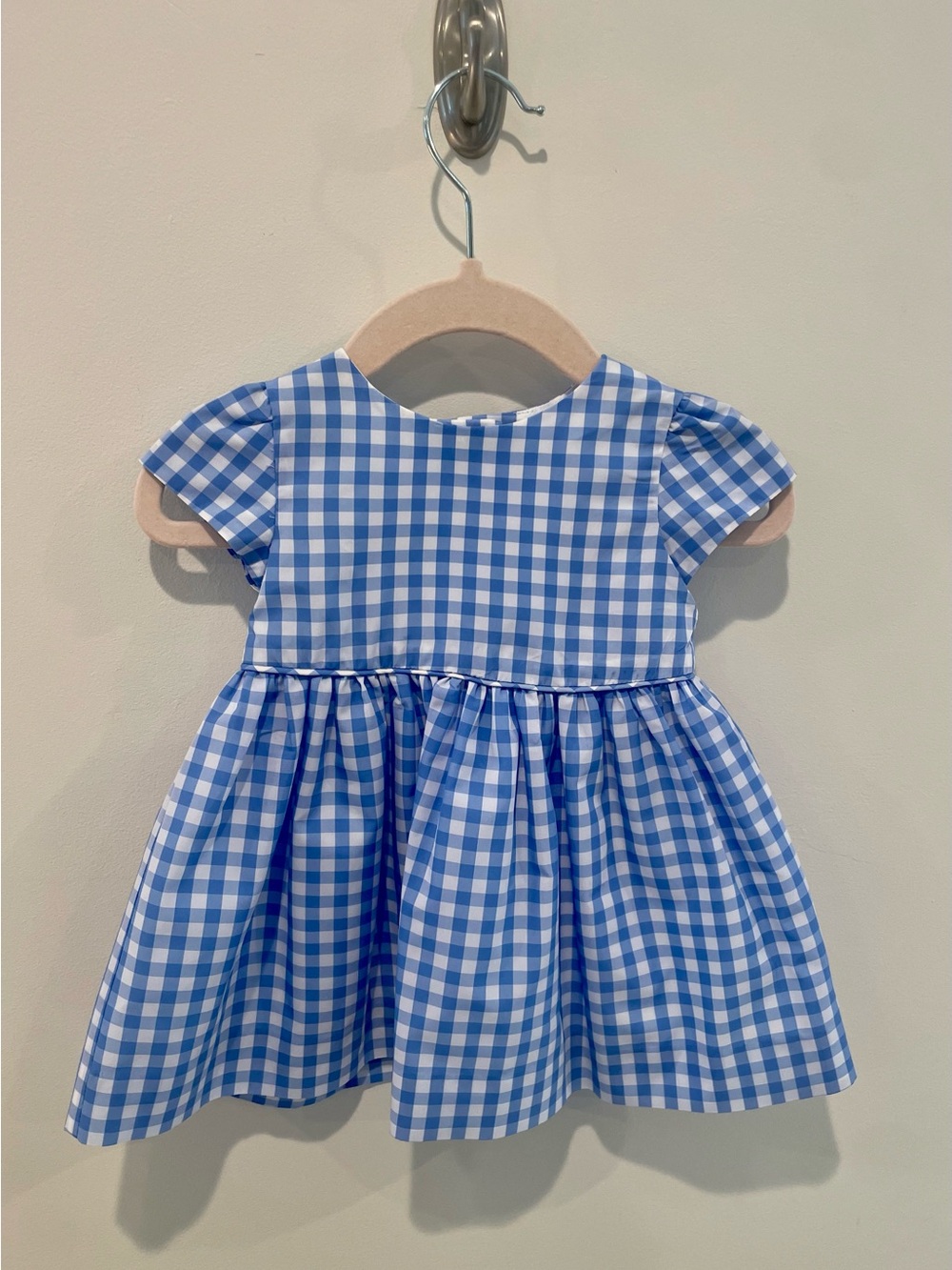 Ralph Lauren Blue and White Gingham Dress - 3 mo.